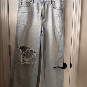American Eagle Outfitters Light Blue Wide Leg Jeans